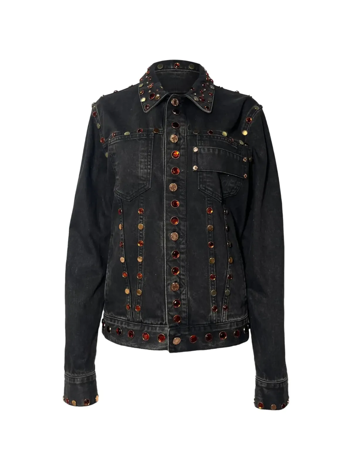 Givenchy Pre-Owned 宝石装飾コットンジャケット（ブラック） - 画像1