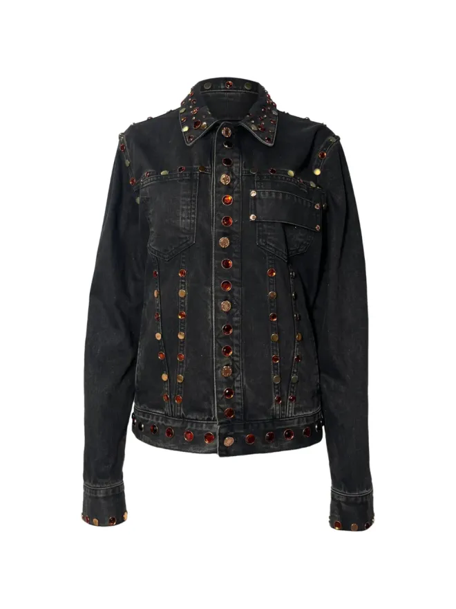 Givenchy Pre-Owned Givenchy Pre-Owned 宝石装飾コットンジャケット（ブラック）の商品画像