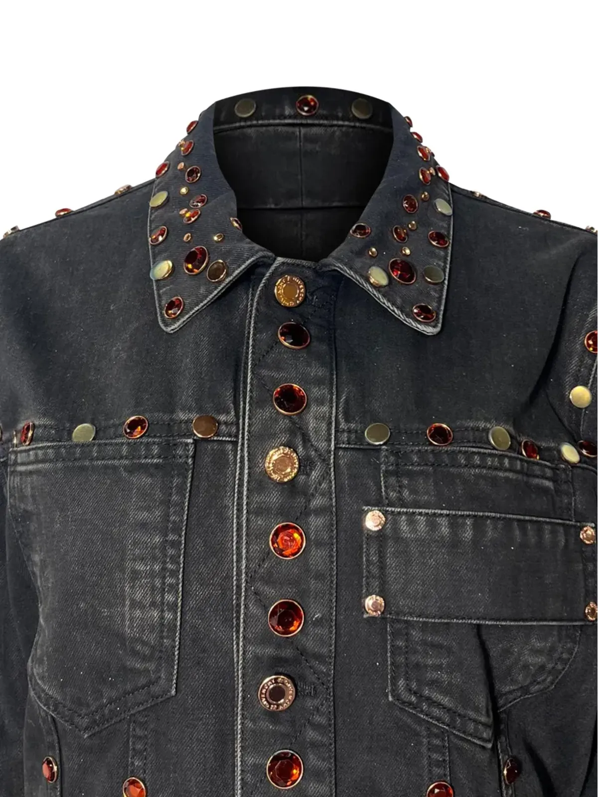 Givenchy Pre-Owned 宝石装飾コットンジャケット（ブラック） - 画像4