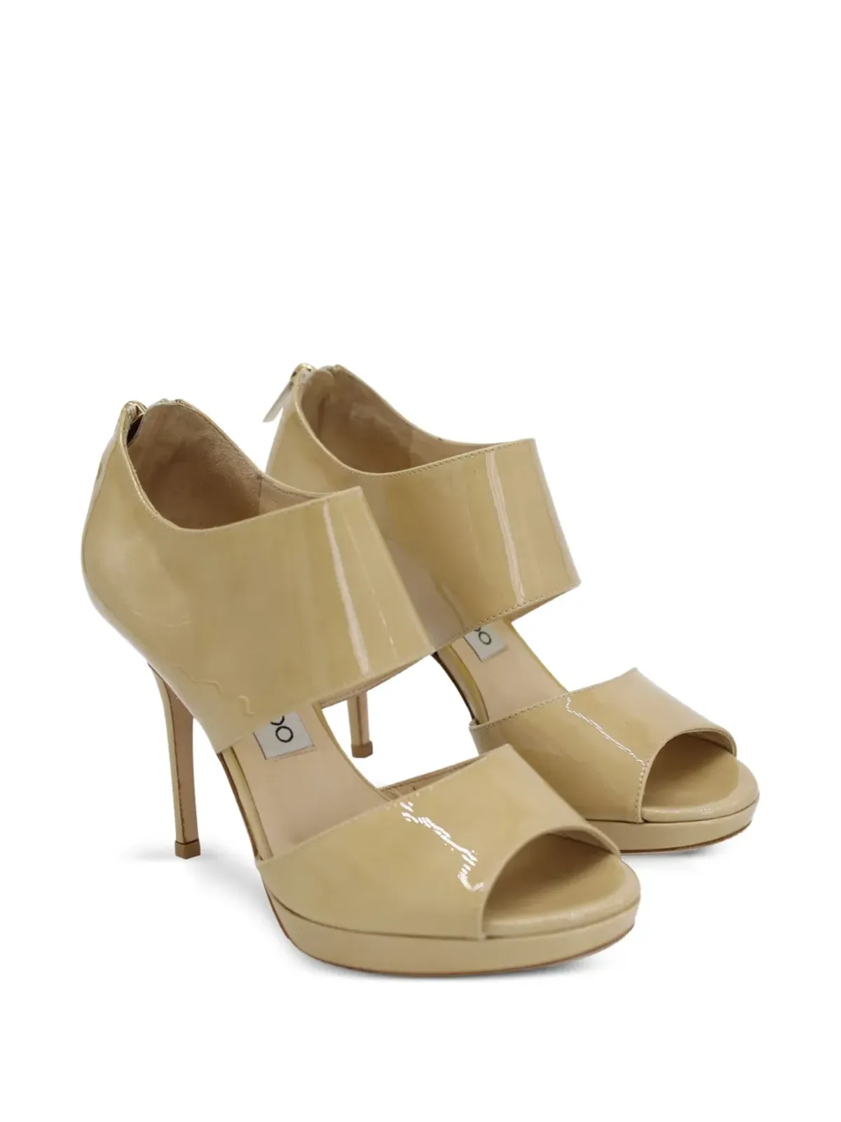 Jimmy Choo ビンテージ カットアウトレザーサンダル - ベージュ - 画像2