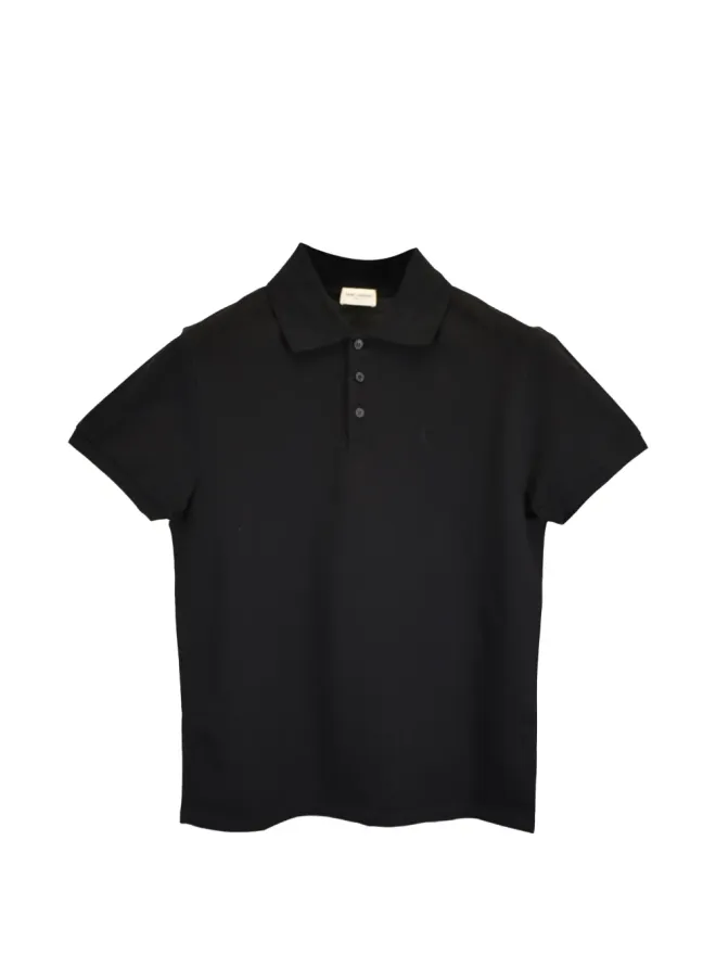Saint Laurent Pre-Owned Saint Laurent Pre-Owned Cassandre ロゴ ポロシャツ ブラックの商品画像