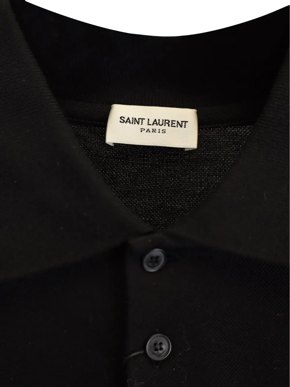 Saint Laurent Pre-Owned Cassandre ロゴ ポロシャツ ブラック - 画像3