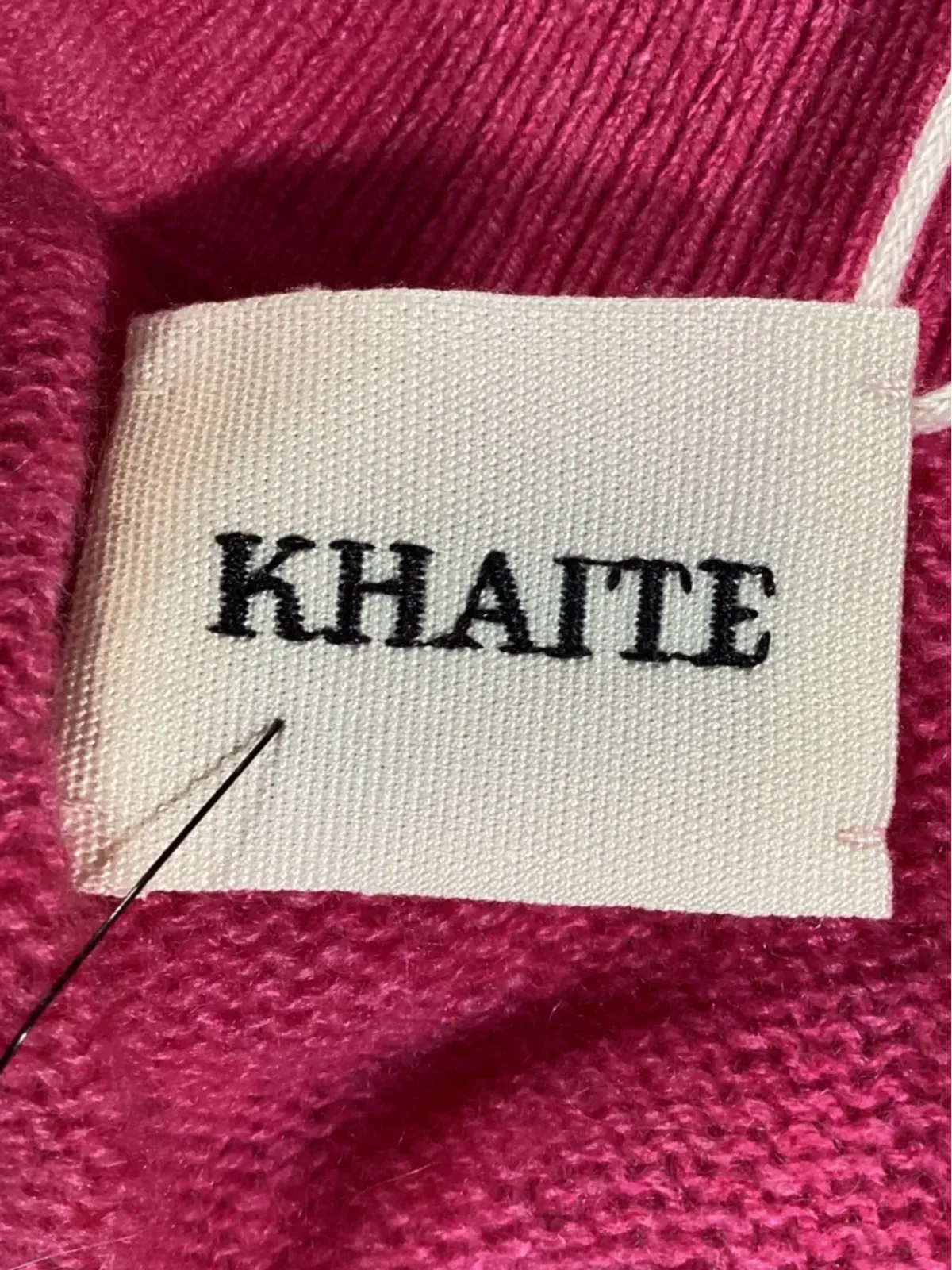 KHAITE Pre-Owned JO リブ編み襟セーター（ピンク） - 画像5