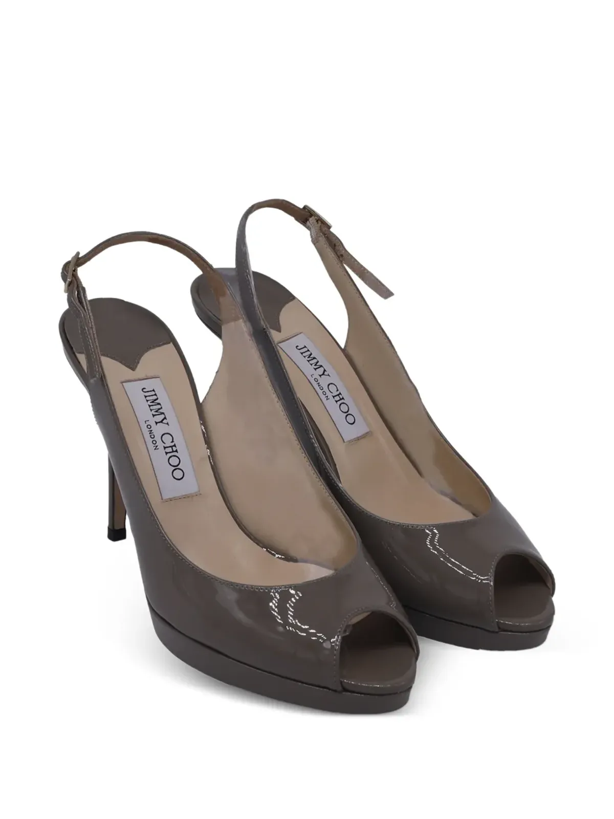 Jimmy Choo ビンテージ ペープトゥ・スリングバックパンプス - Neutrals - 画像2