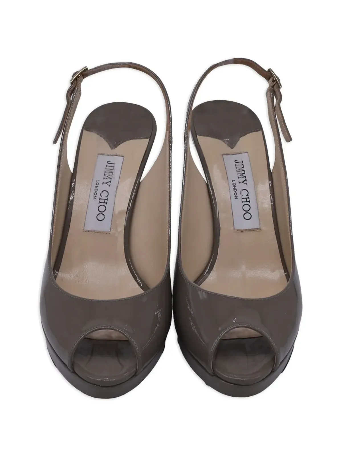 Jimmy Choo ビンテージ ペープトゥ・スリングバックパンプス - Neutrals - 画像4