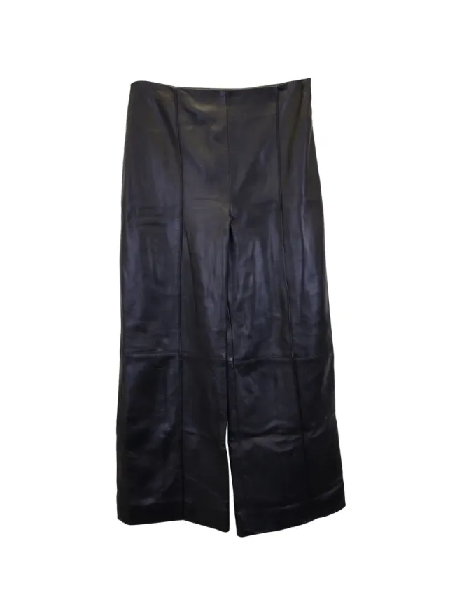 Oscar de la Renta Pre-Owned Oscar de la Renta Pre-Owned 2020 straight-leg leather trousers - Blackの商品画像
