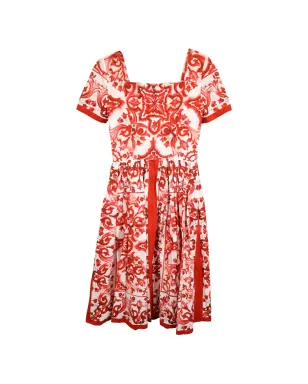 Dolce & Gabbana マジョリカプリーツプリントミディドレス - サムネイル2
