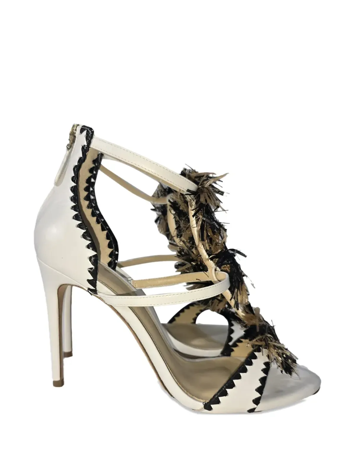 Alexandre Birman フリンジ付きヒールサンダル - 画像1