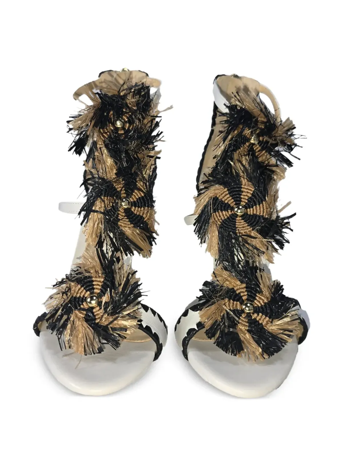 Alexandre Birman フリンジ付きヒールサンダル - 画像4