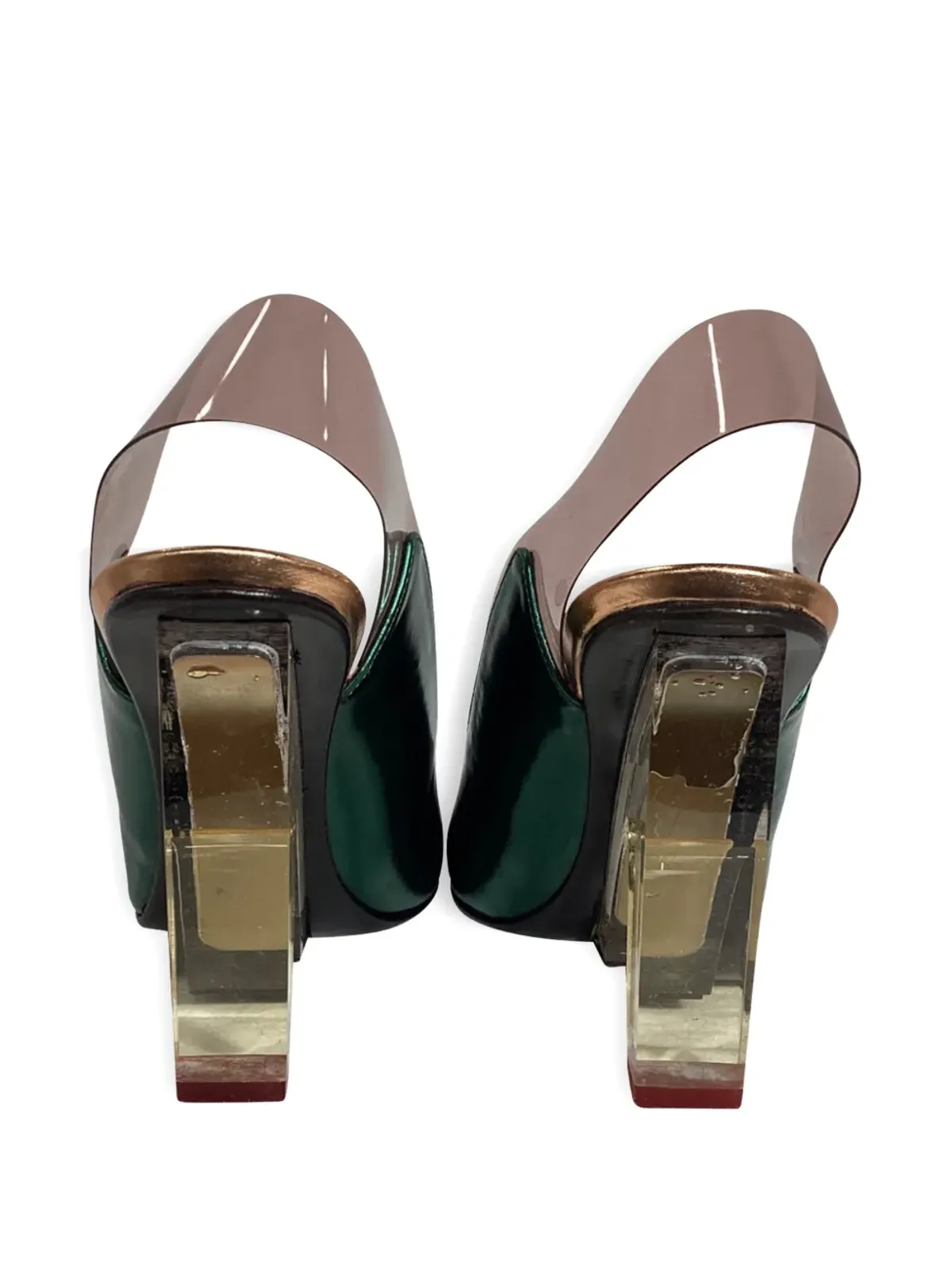 Dries Van Noten ビンテージ メタリックエフェクト ヒールパンプス - 画像5