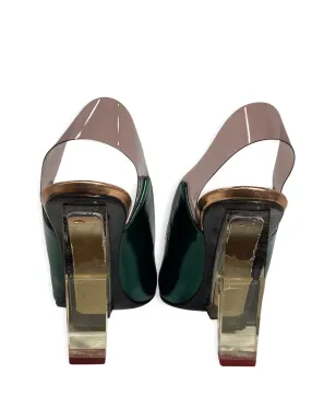 Dries Van Noten ビンテージ メタリックエフェクト ヒールパンプス - サムネイル5