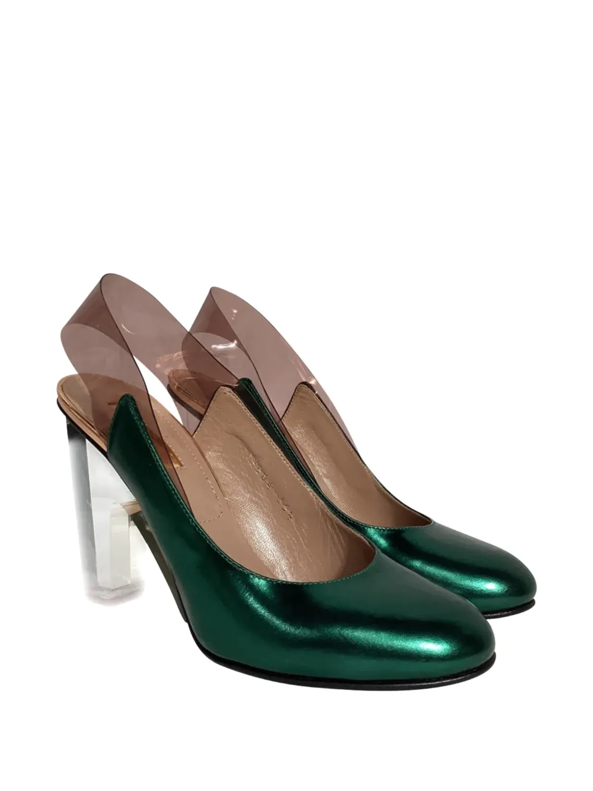 Dries Van Noten ビンテージ メタリックエフェクト ヒールパンプス - 画像2
