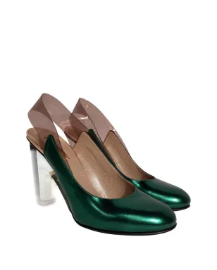 Dries Van Noten ビンテージ メタリックエフェクト ヒールパンプス - サムネイル2