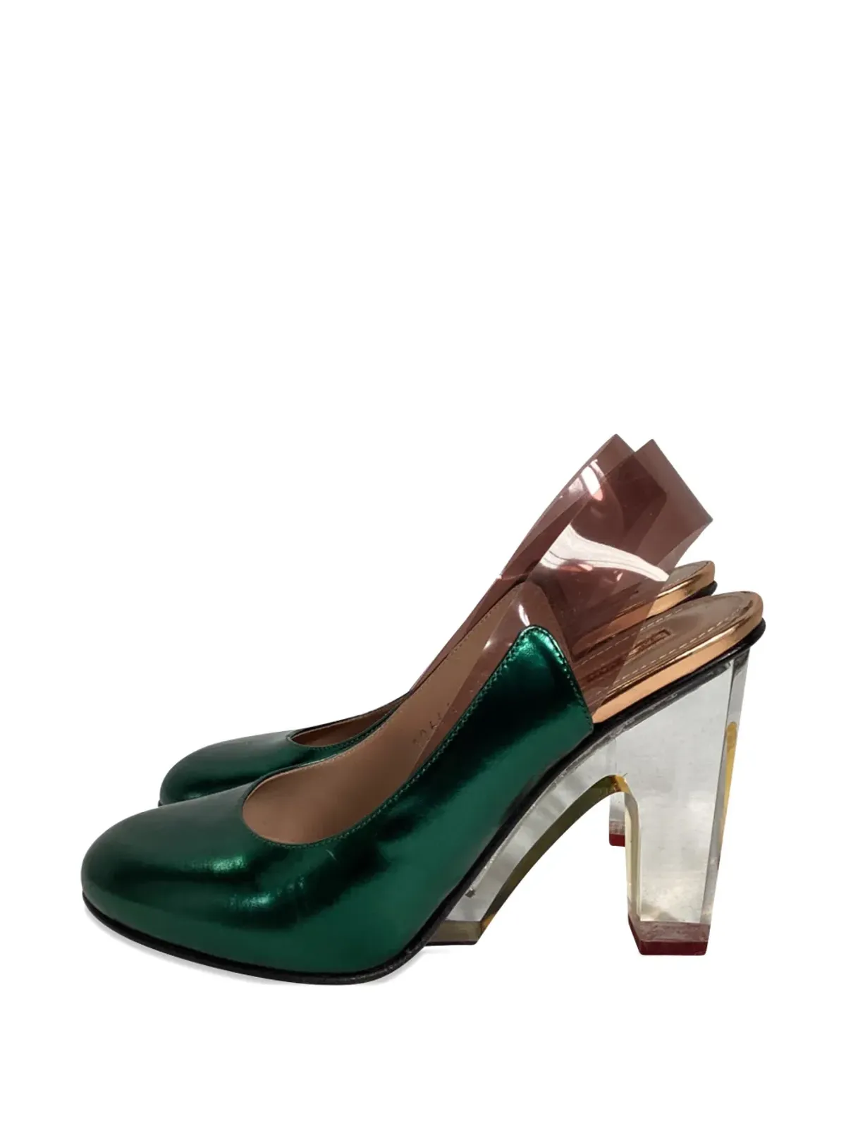 Dries Van Noten ビンテージ メタリックエフェクト ヒールパンプス - 画像3