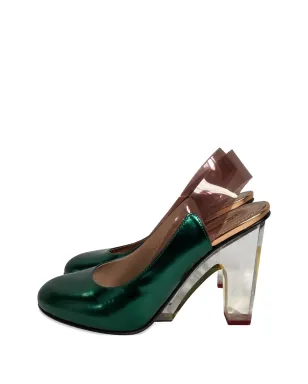 Dries Van Noten ビンテージ メタリックエフェクト ヒールパンプス - サムネイル3