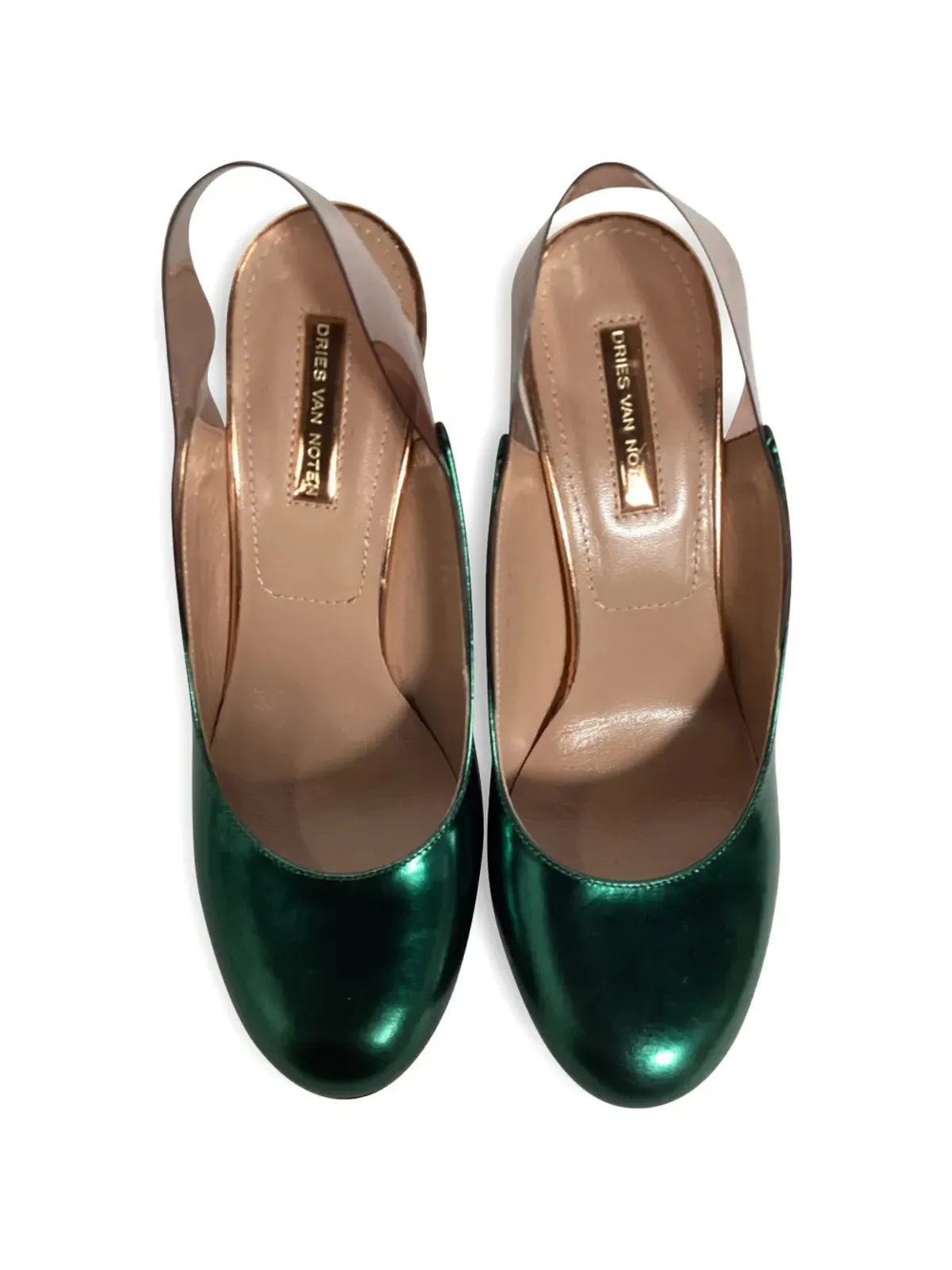 Dries Van Noten ビンテージ メタリックエフェクト ヒールパンプス - 画像4