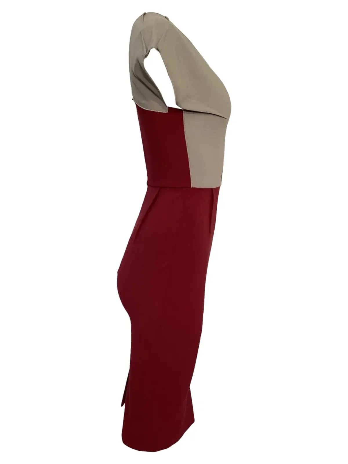 Roland Mouret カラーブロック Vネック ドレス - 画像2