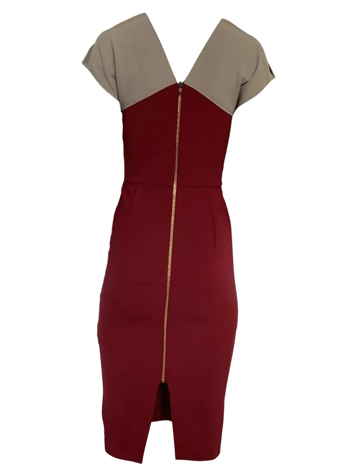 Roland Mouret カラーブロック Vネック ドレス - 画像3