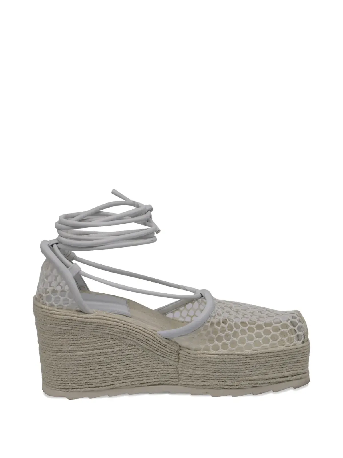Bottega Veneta Pre-Owned レースアップヒールのエスパドリーユ - White - 画像1