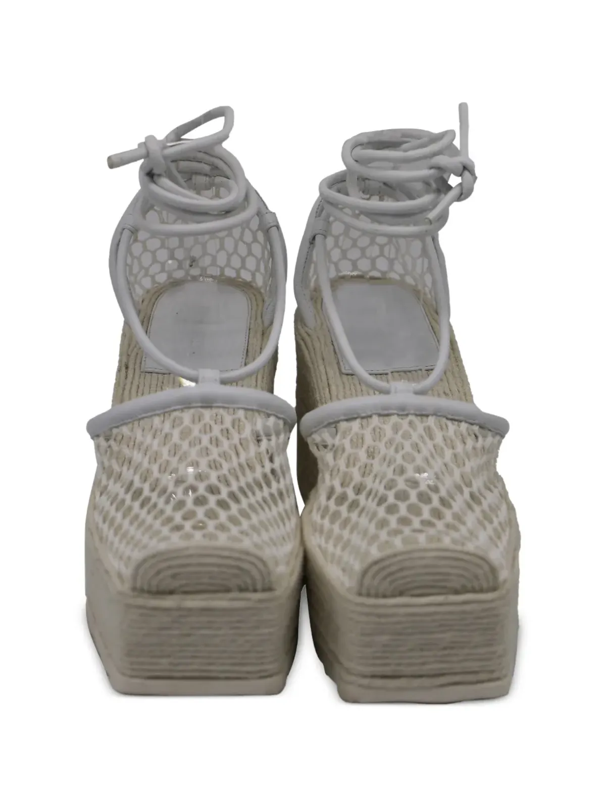 Bottega Veneta Pre-Owned レースアップヒールのエスパドリーユ - White - 画像2