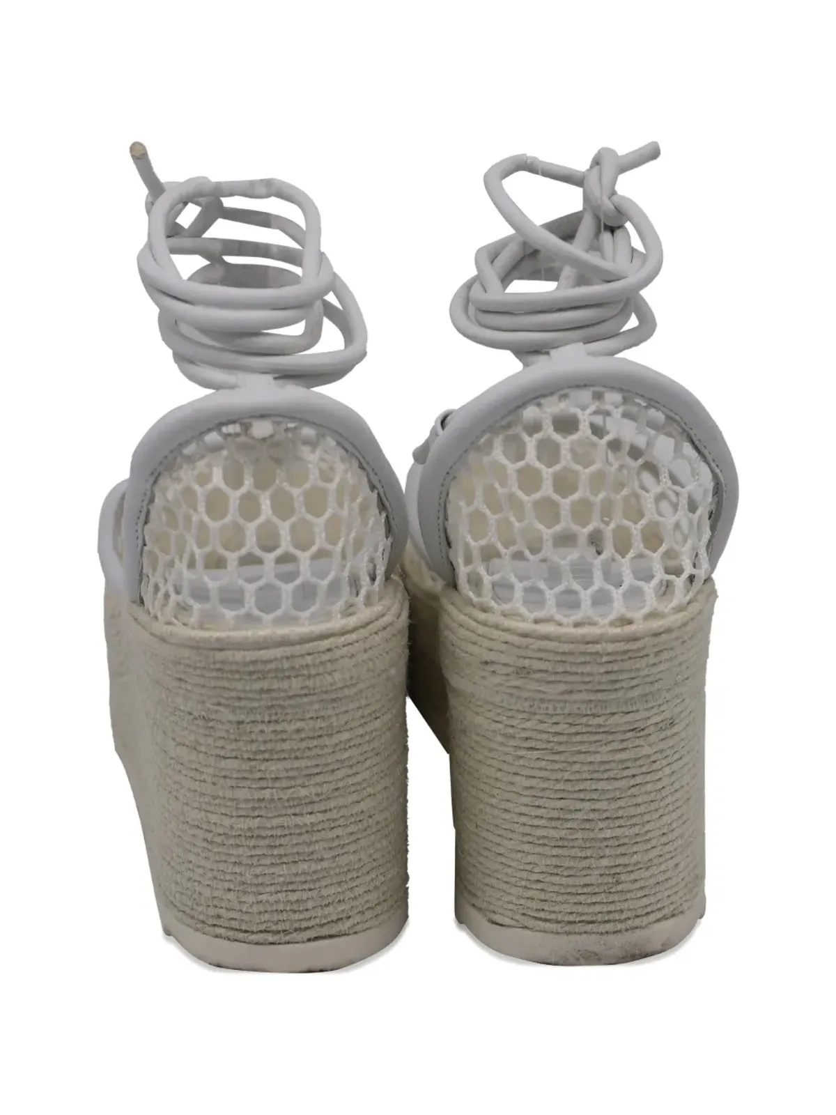 Bottega Veneta Pre-Owned レースアップヒールのエスパドリーユ - White - 画像3