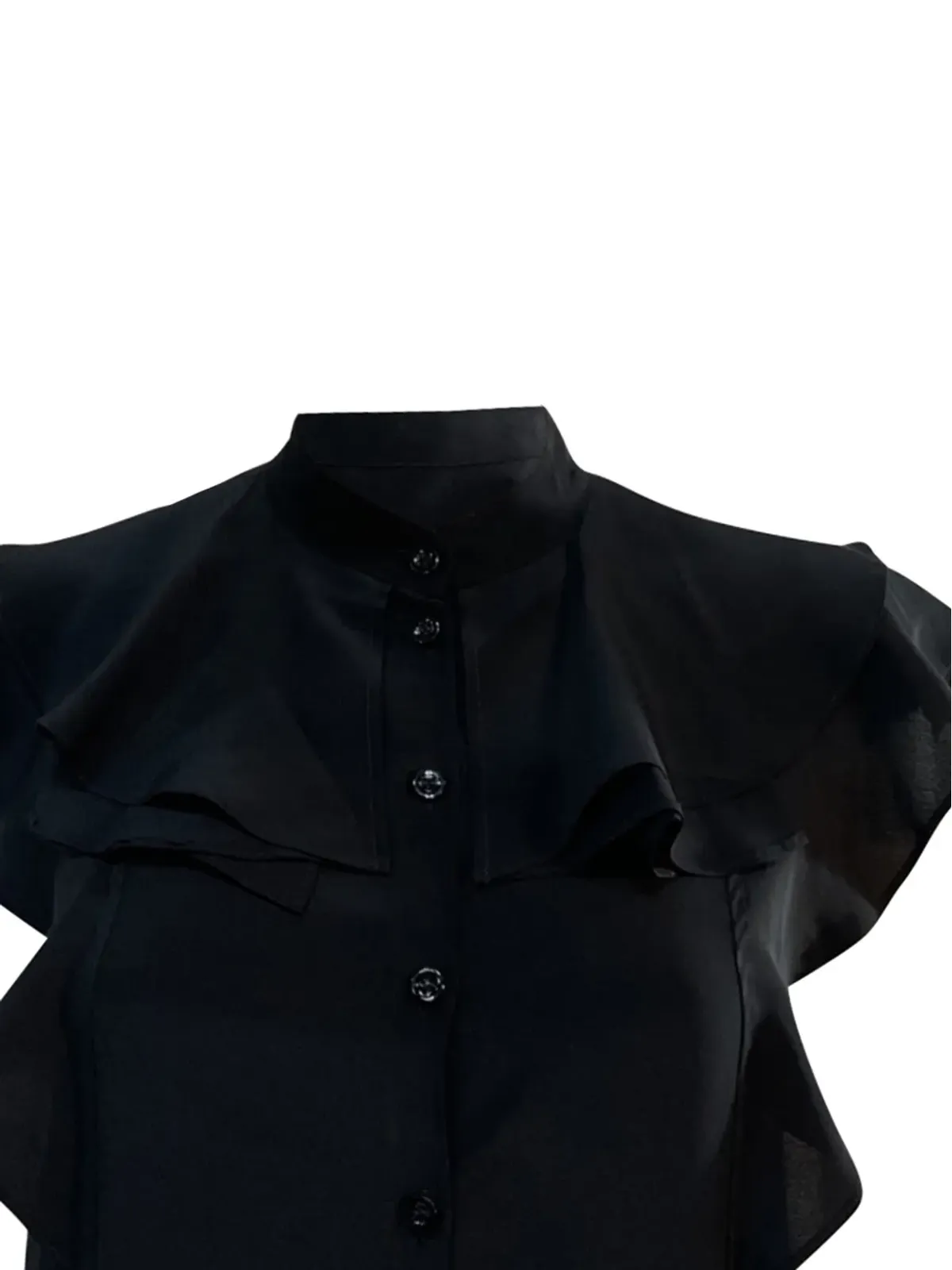 Givenchy Pre-Owned ノースリーブフリルブラウス - 画像4