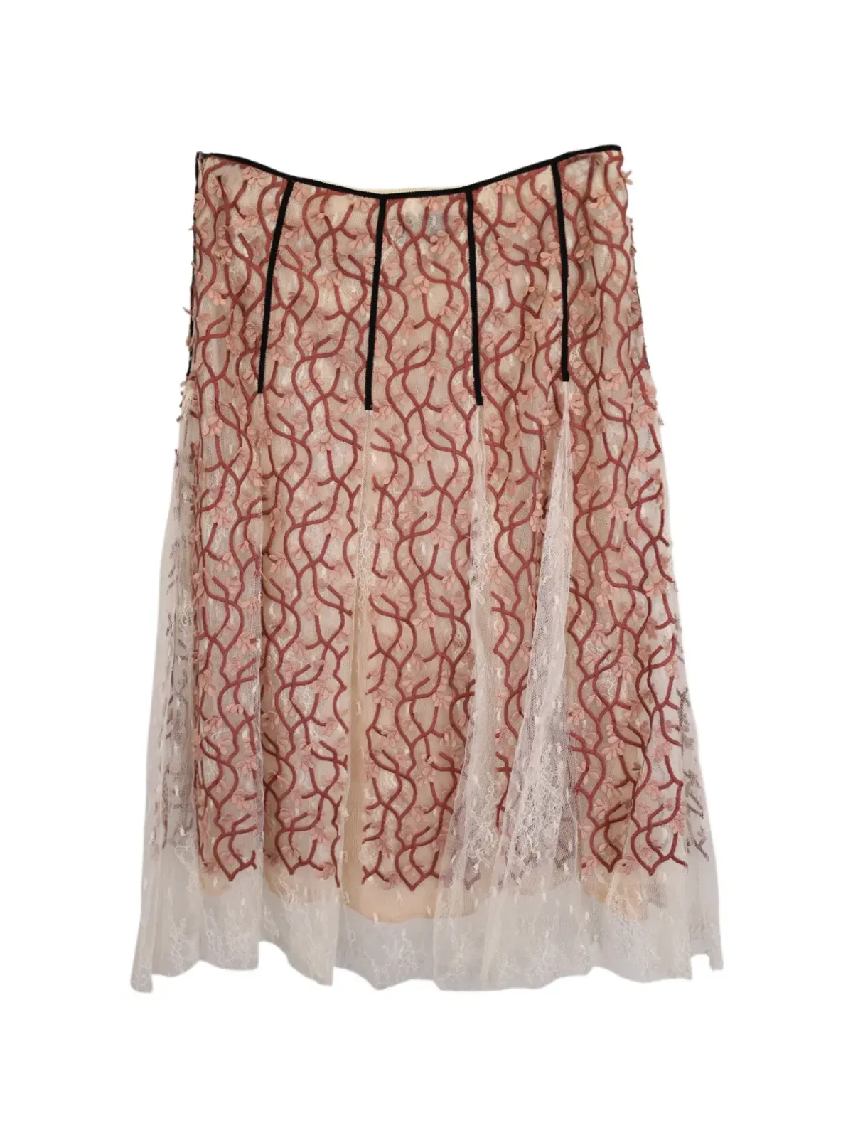 Giambattista Valli Vintage 花柄刺繍ミディスカート - 画像2