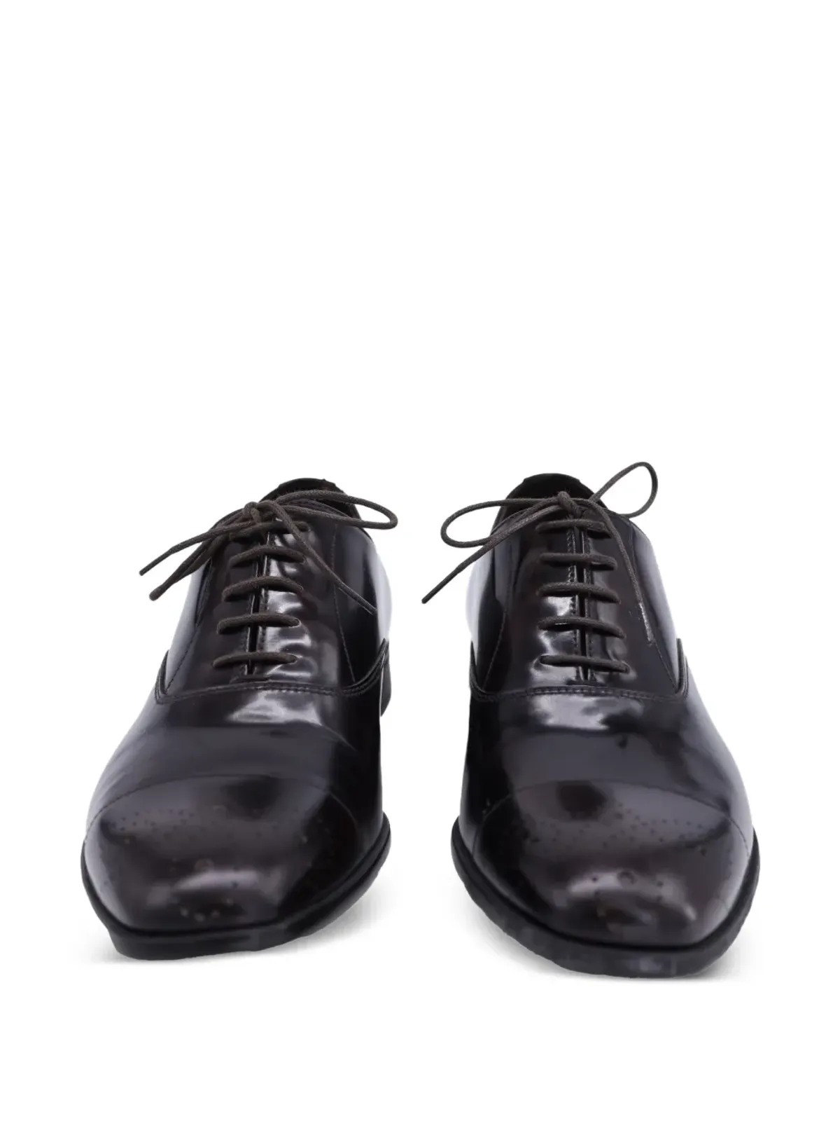 Prada ビンテージ レザー オックスフォードシューズ - Brown - 画像4