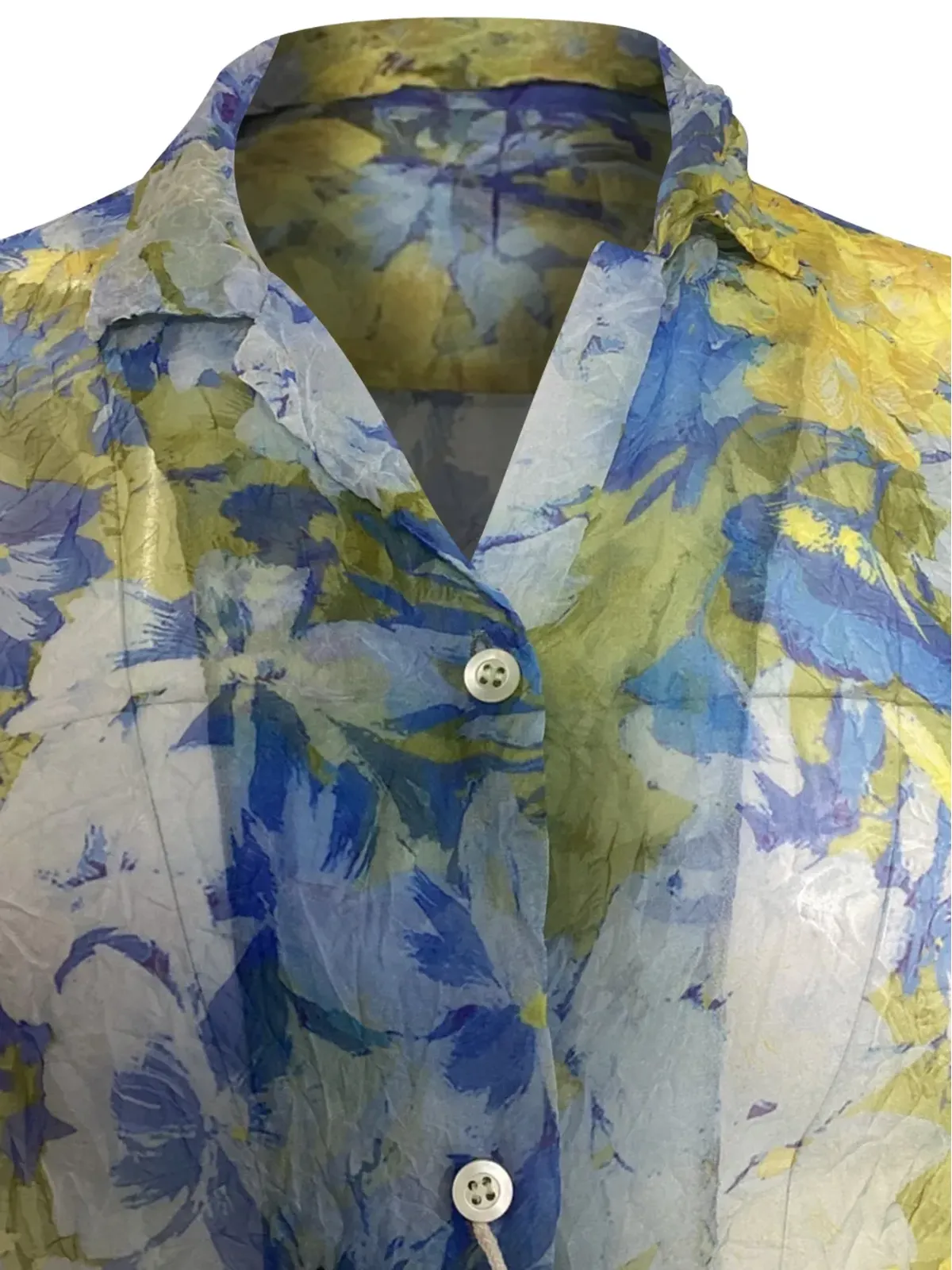 Dries Van Noten ビンテージ しわ加工花柄シャツ - 画像4