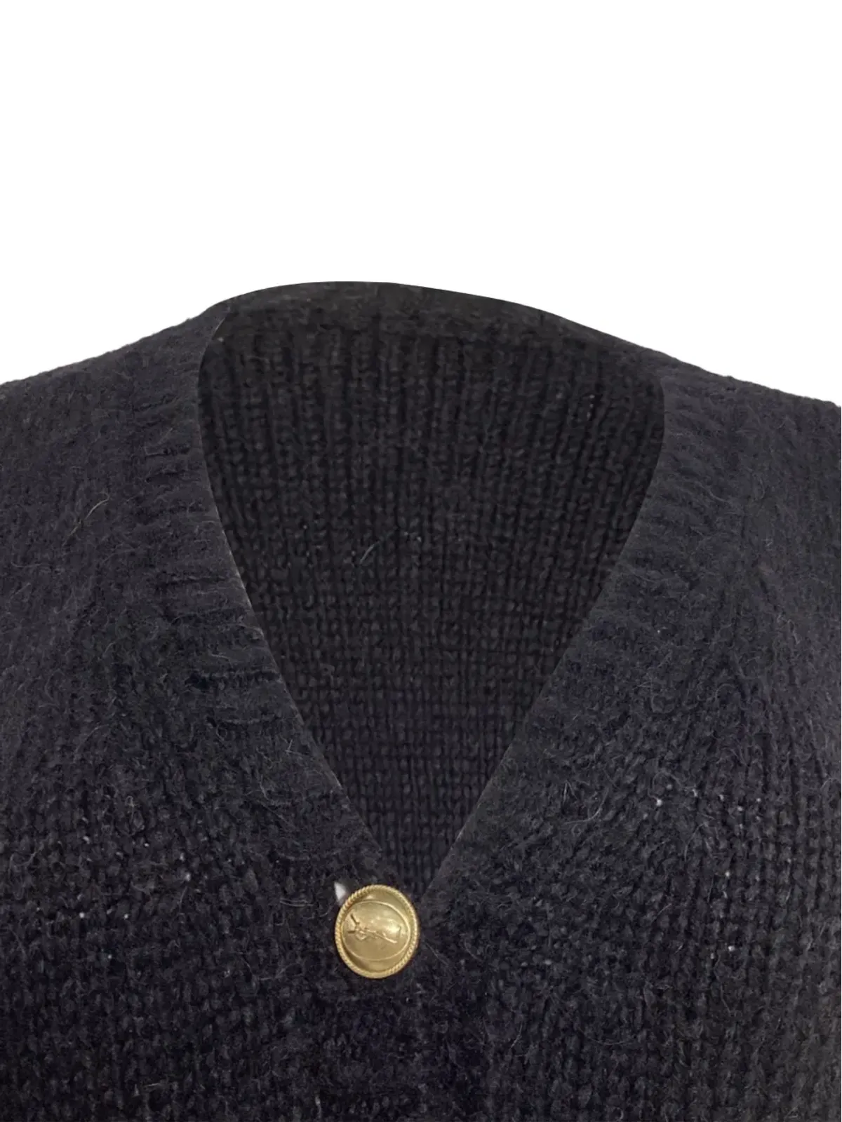 Saint Laurent Pre-Owned ボタンアップカーディガン（ブラック） - 画像4