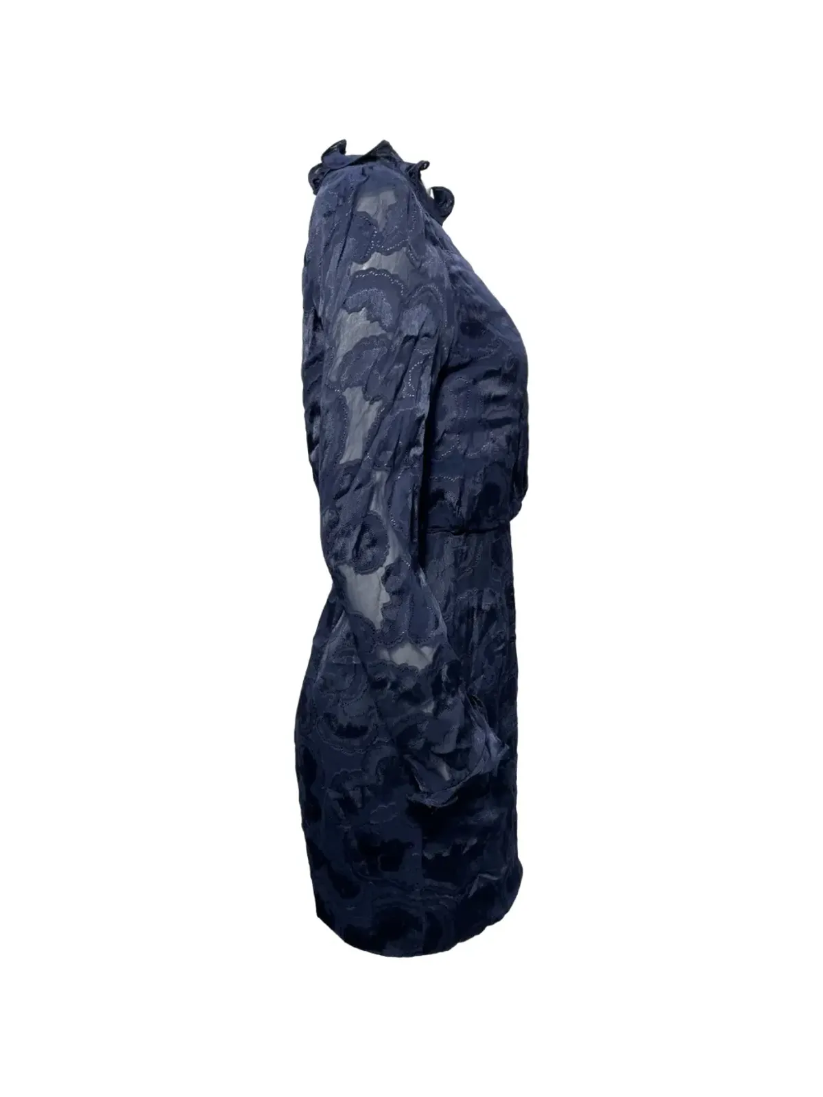Saloni Rina B ruffled-neck mini dress - Blue - 画像3