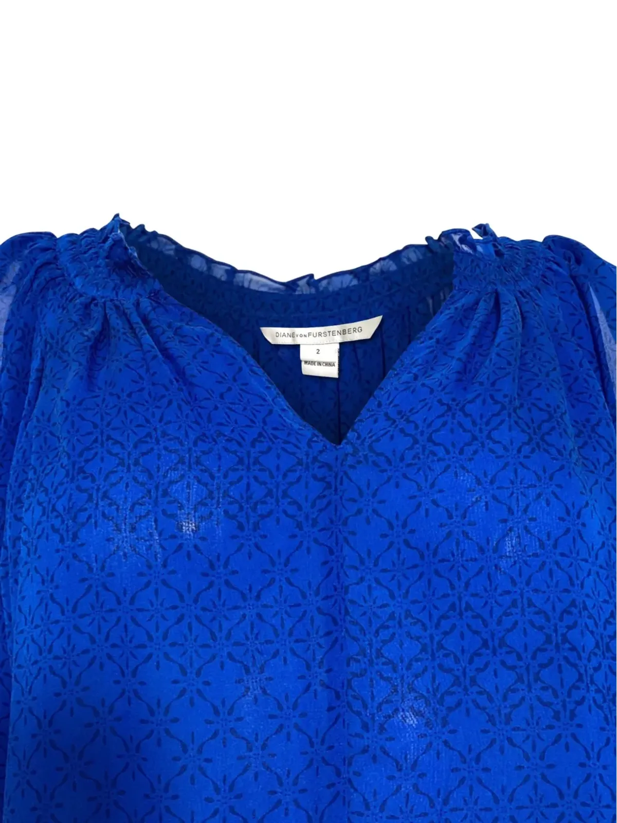 Diane Von Furstenberg Vintage パフスリーブ ブラウス - 画像4
