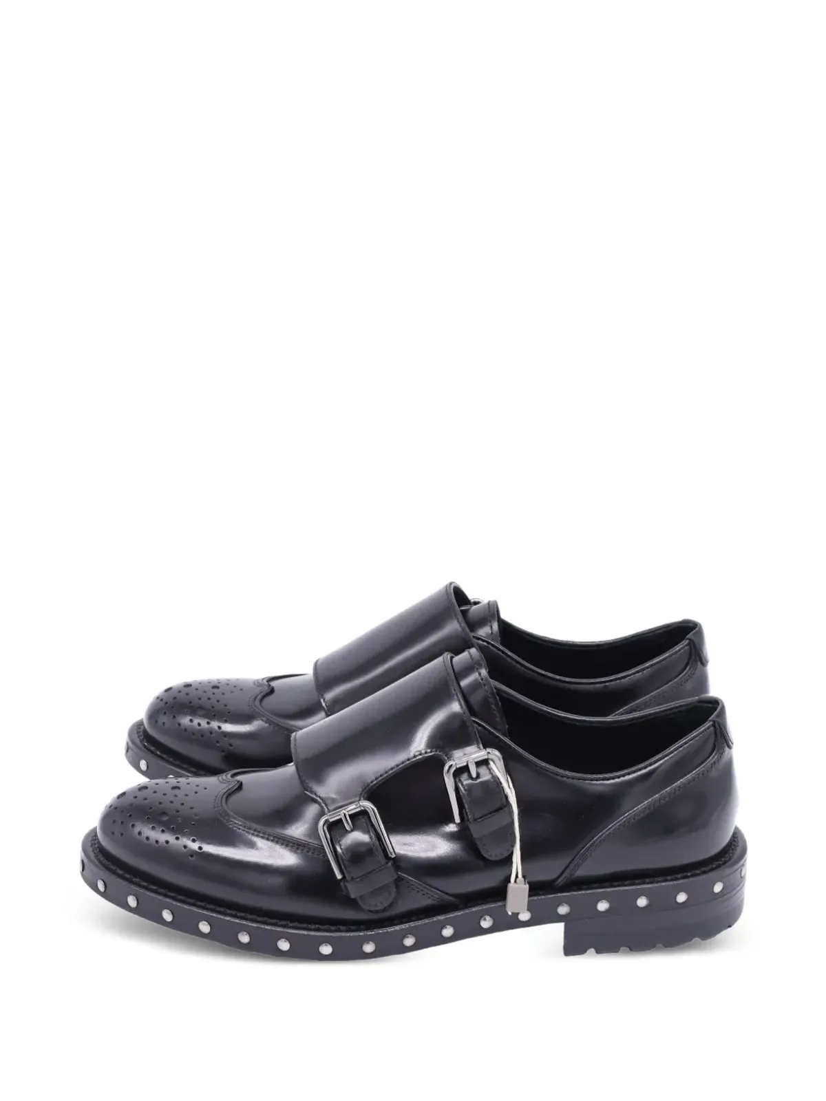 Dolce & Gabbana Pre-Owned スタッズ付きレザーモンクシューズ - 画像5
