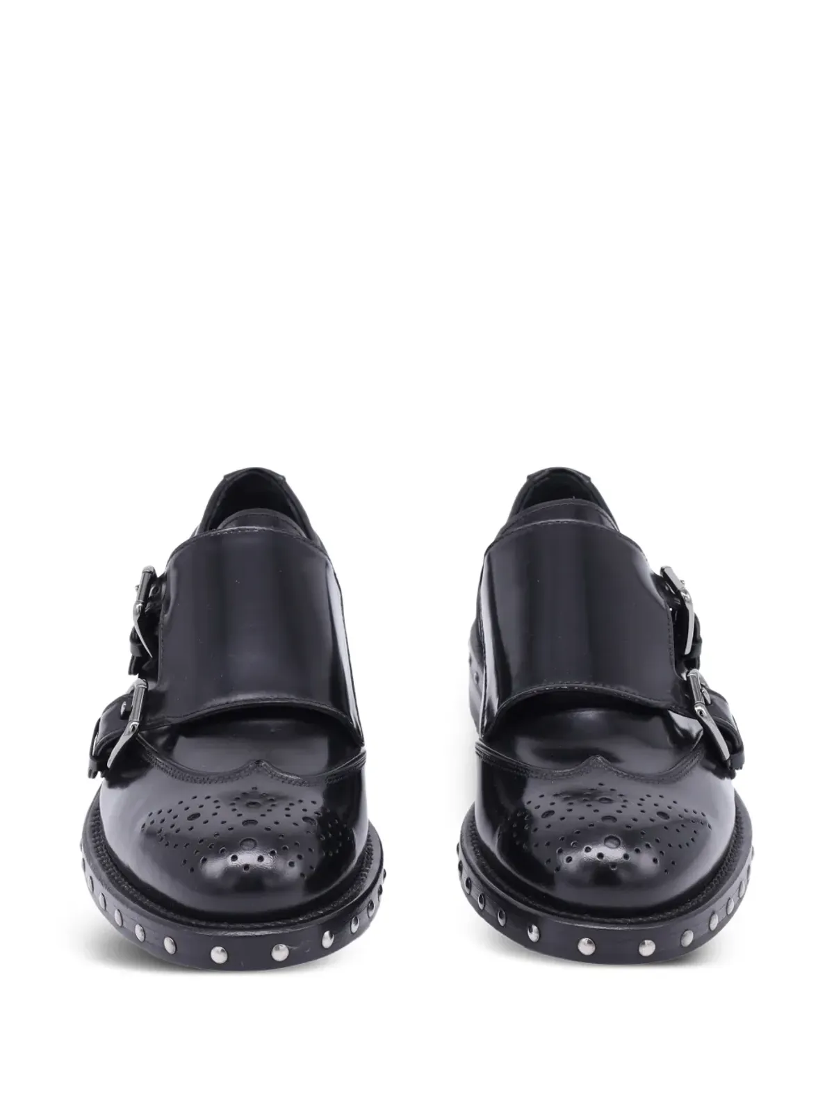 Dolce & Gabbana Pre-Owned スタッズ付きレザーモンクシューズ - 画像2