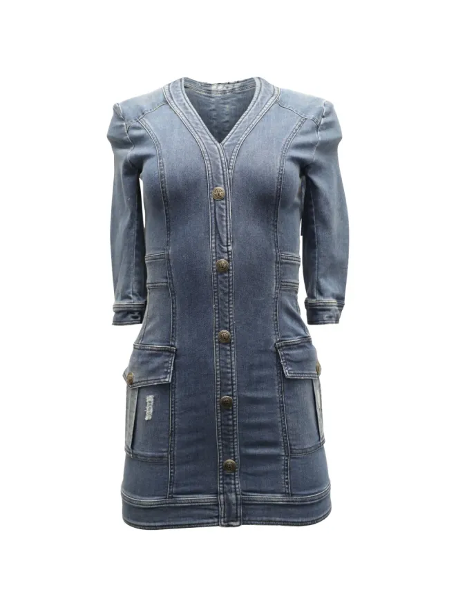 Pierre Balmain Vintage Pierre Balmain Vintage デニムボタン付きミニドレスの商品画像