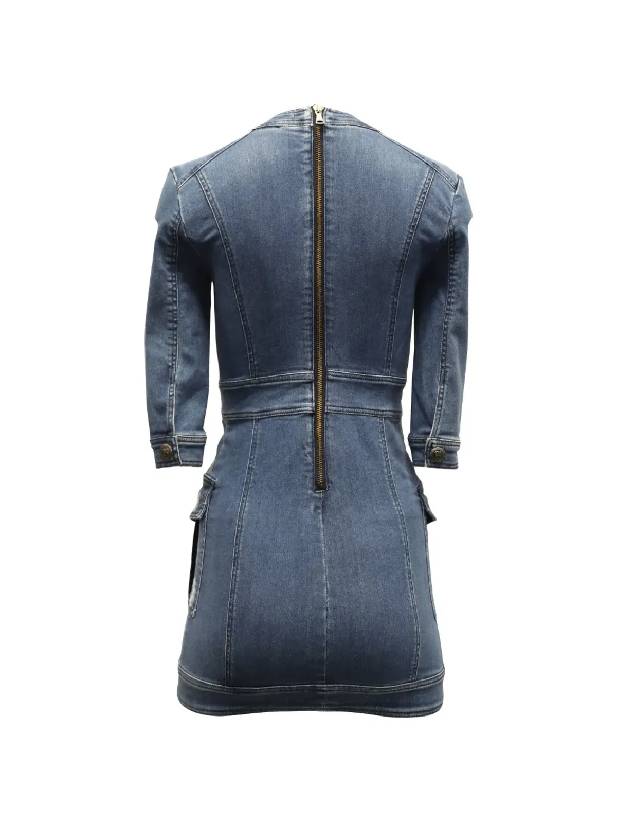 Pierre Balmain Vintage デニムボタン付きミニドレス - 画像2