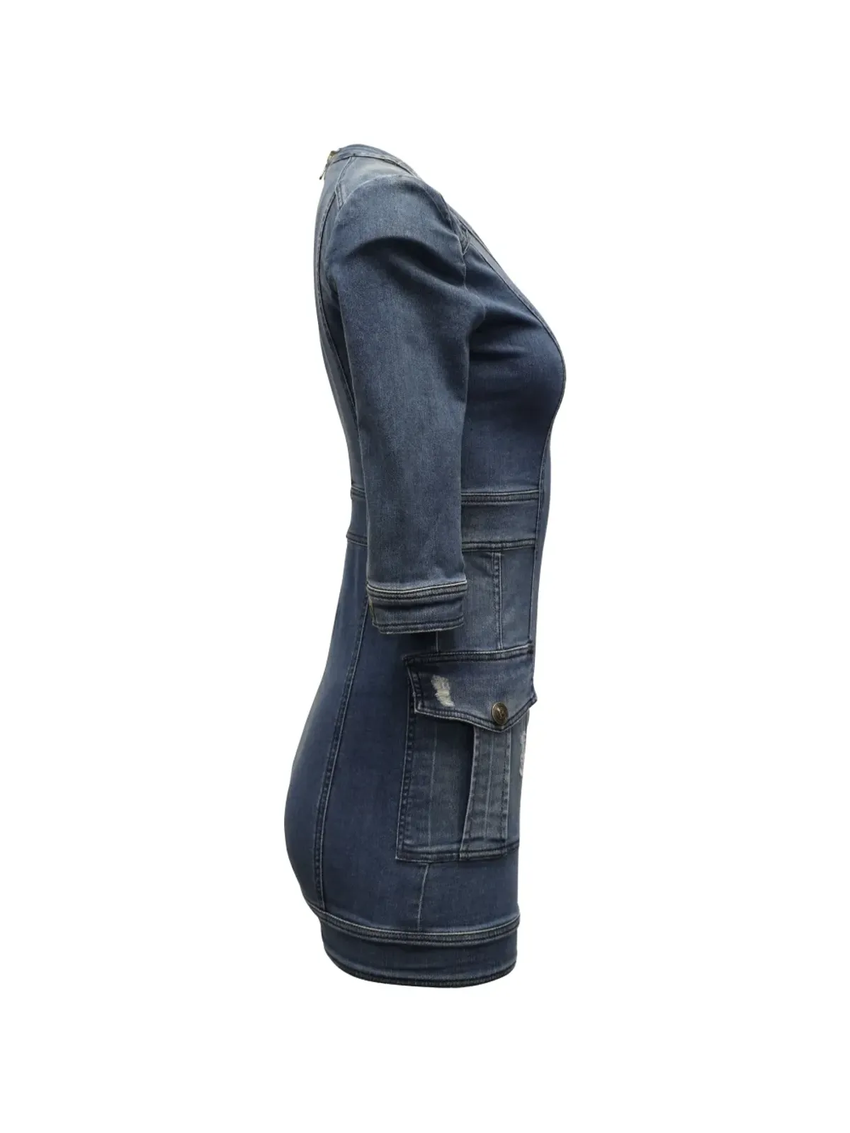 Pierre Balmain Vintage デニムボタン付きミニドレス - 画像3