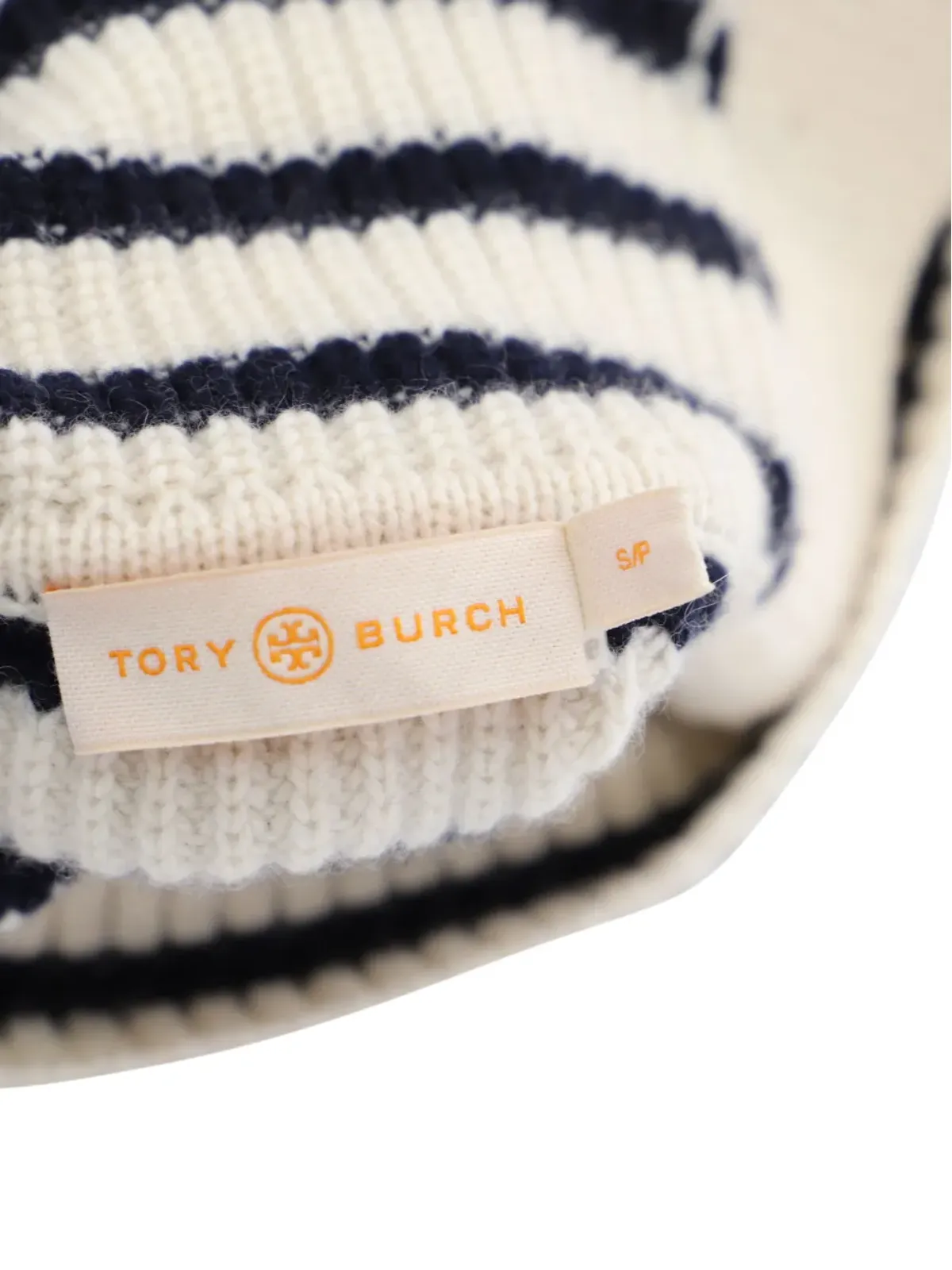 Tory Burch ビンテージ ストライプ柄ボタン付きタートルネックセーター - 画像3