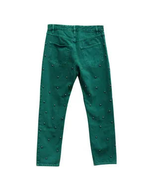 Isabel Marant Vintage グリーンのパール付きデニムジーンズ - サムネイル1