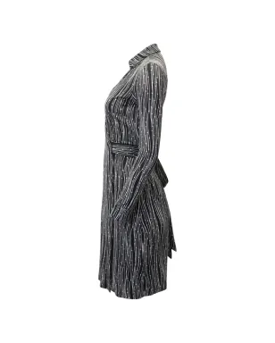 Diane Von Furstenberg Vintage プリントVネック ラップミディドレス - ブラック - サムネイル3