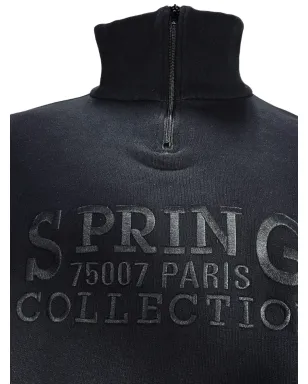 Balenciaga Pre-Owned 刺繍入りハーフジップスウェットシャツ - ブラック - サムネイル4