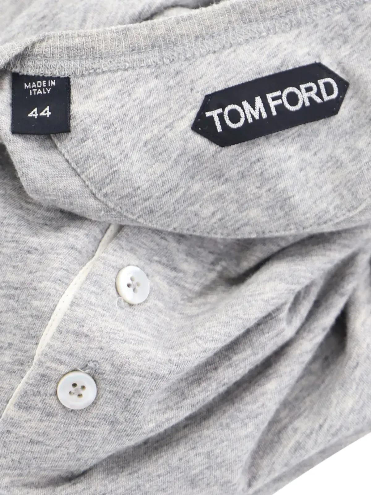 Tom Ford Vintage ヘンリーネック長袖Tシャツ - グレー - 画像3