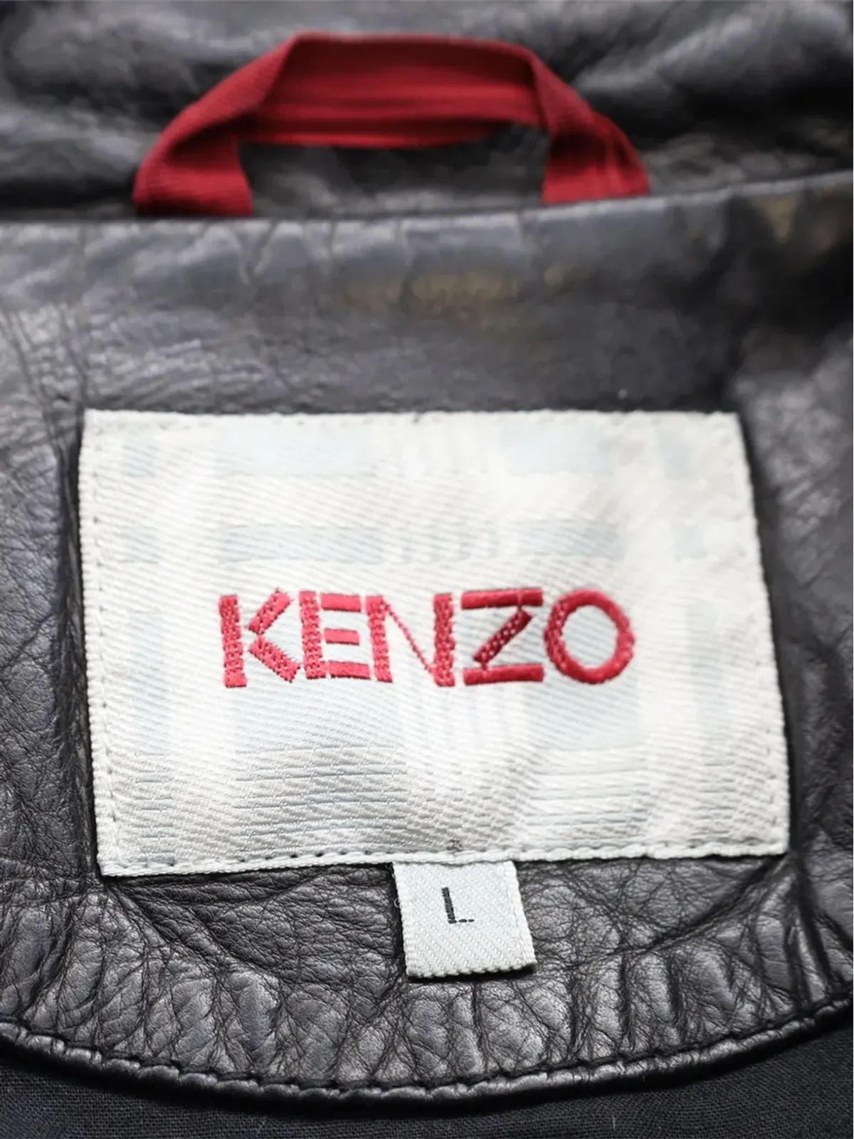 Kenzo ビンテージ ジップアップ レザー ジャケット - ブラック - 画像3