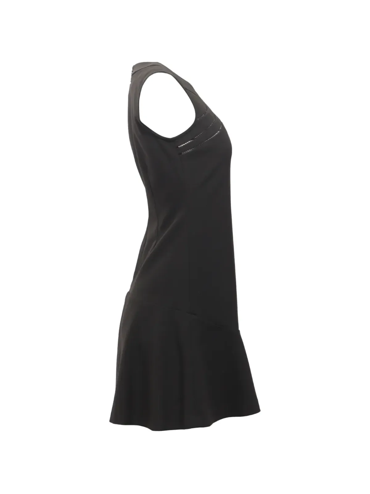 Diane Von Furstenberg Vintage ブラックのドロップウエスト Maureen ミニドレス - 画像3