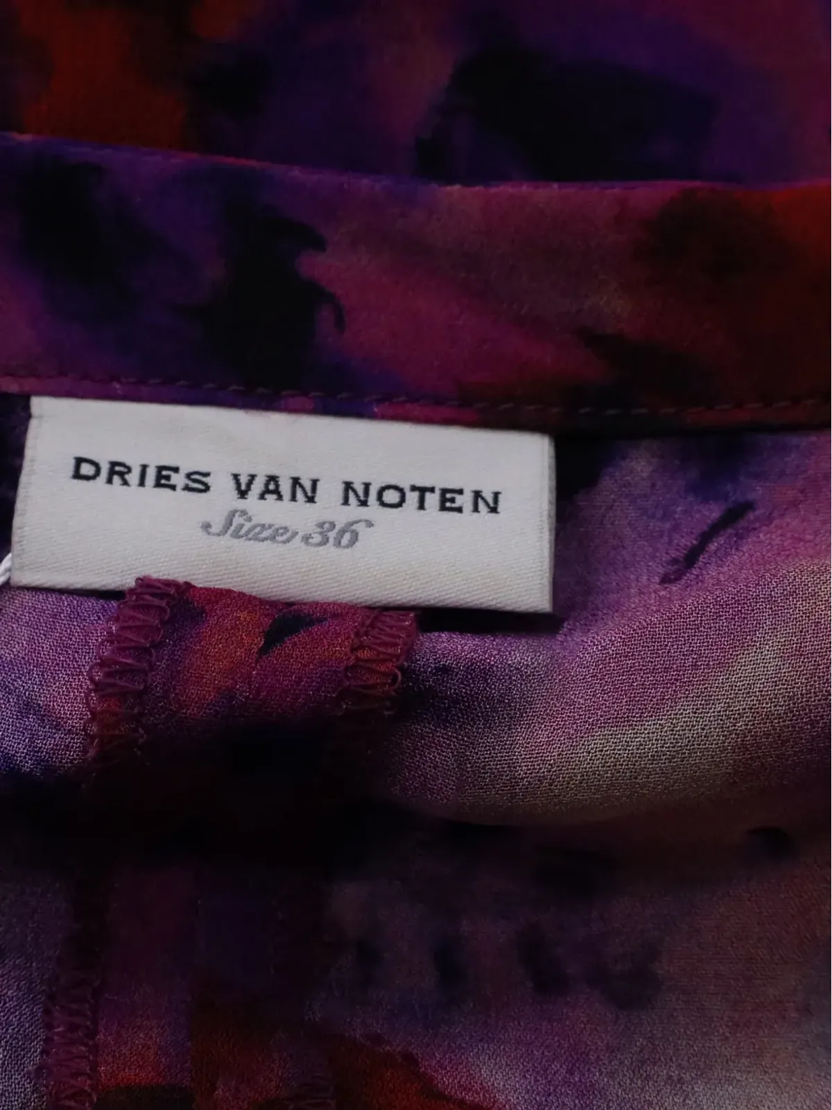 Dries Van Noten 抽象プリント マキシドレス（ビンテージ） - 画像4