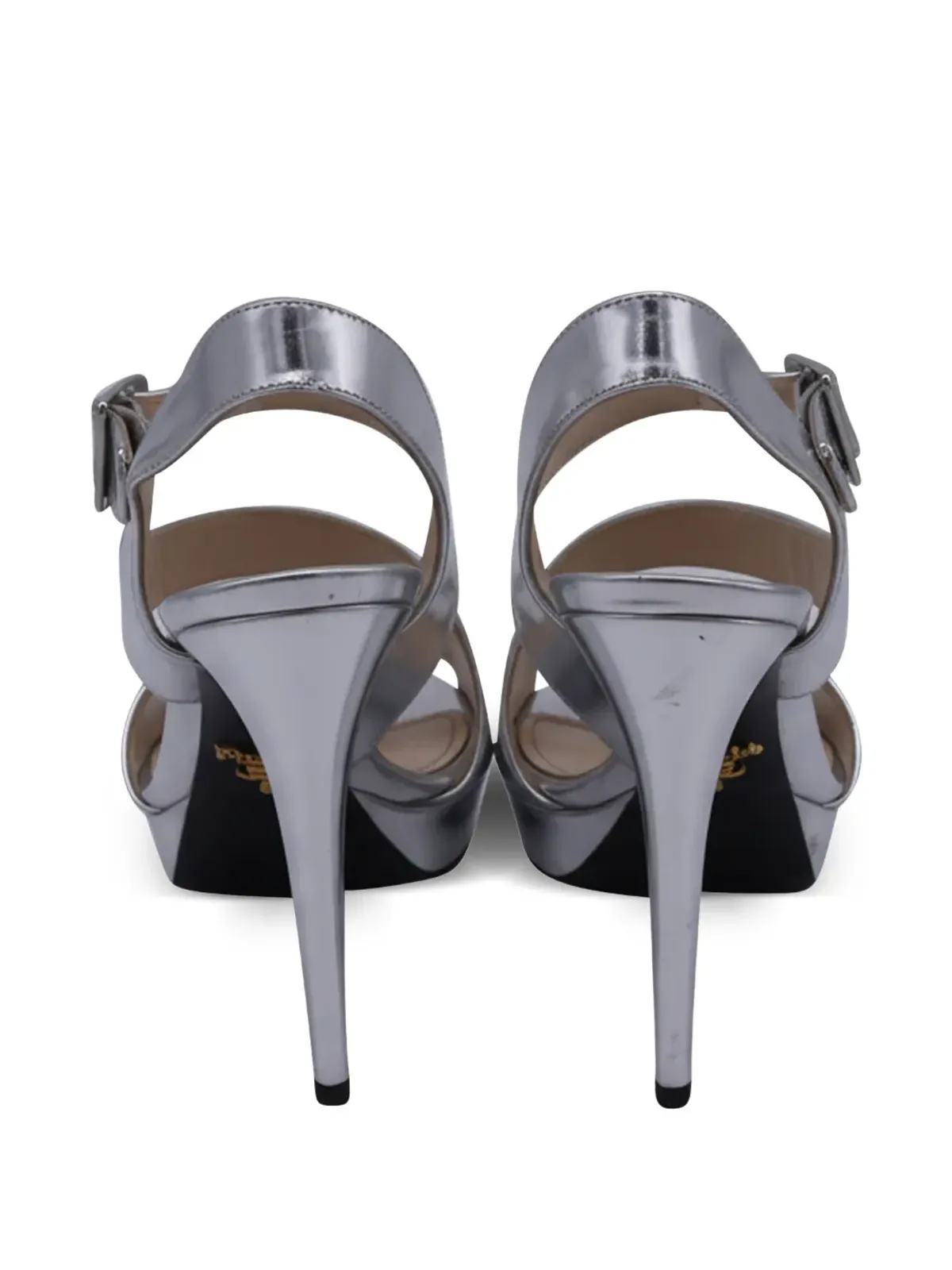 Prada Pre-Owned アシンメトリックストラッププラットフォームサンダル - 画像3