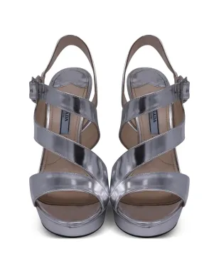 Prada Pre-Owned アシンメトリックストラッププラットフォームサンダル - サムネイル4