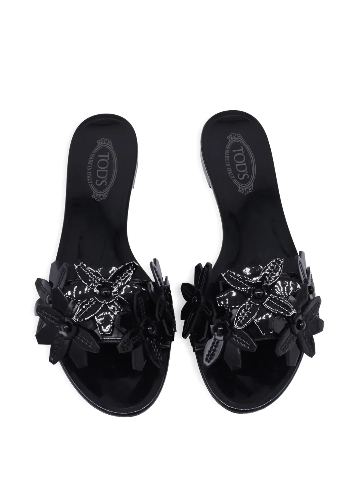 Tod's Vintage 花柄アップリケ付きスライドサンダル - 画像4