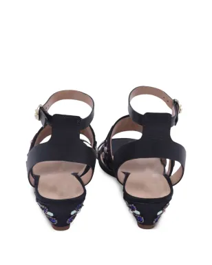 Tory Burch Estella ビーズ付きウェッジサンダル - ブラック - サムネイル3