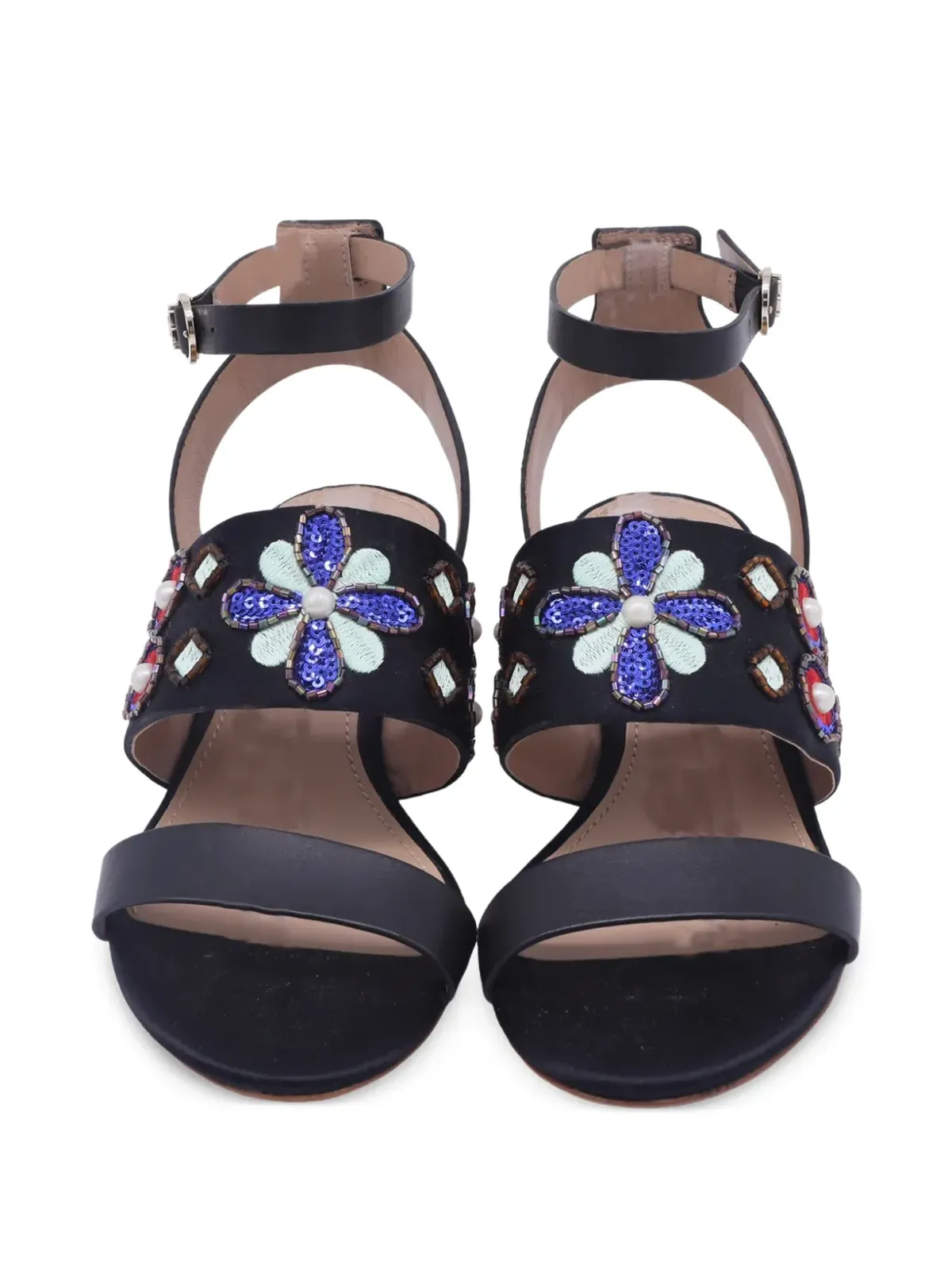 Tory Burch Estella ビーズ付きウェッジサンダル - ブラック - 画像4